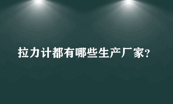 拉力计都有哪些生产厂家?