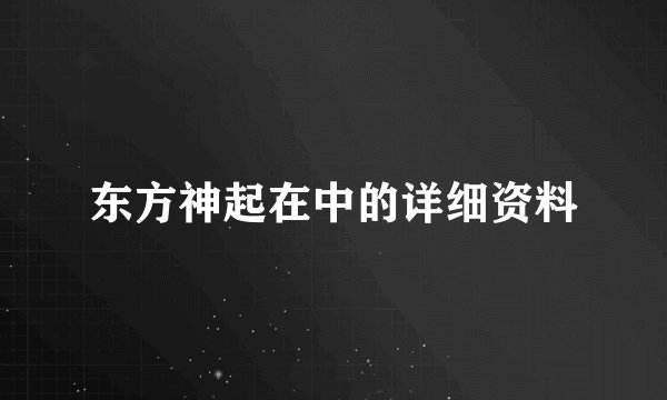 东方神起在中的详细资料