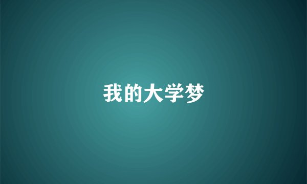 我的大学梦