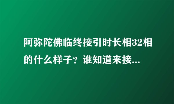 阿弥陀佛临终接引时长相32相的什么样子？谁知道来接引的是不是转轮圣王