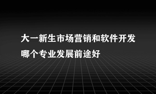 大一新生市场营销和软件开发哪个专业发展前途好