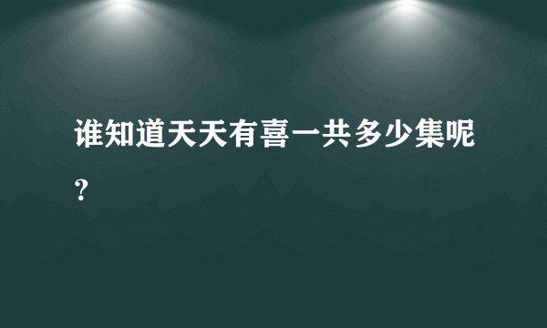 谁知道天天有喜一共多少集呢？