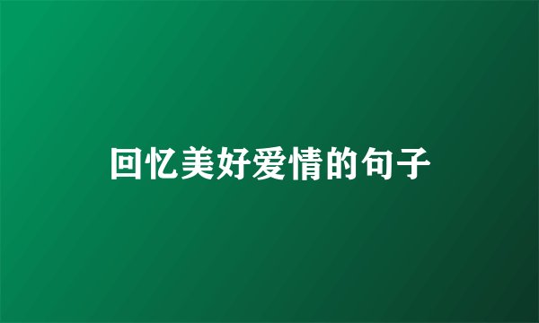 回忆美好爱情的句子