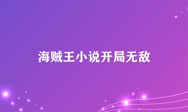 海贼王小说开局无敌