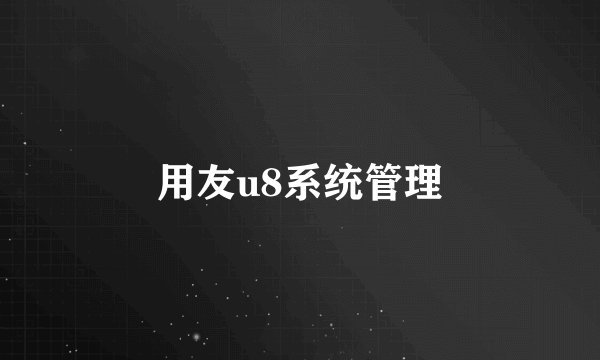 用友u8系统管理