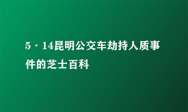 5·14昆明公交车劫持人质事件的芝士百科