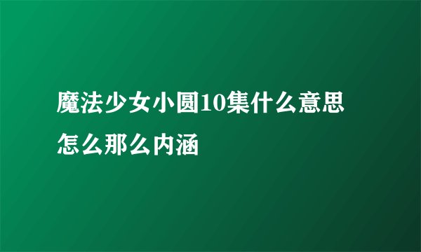魔法少女小圆10集什么意思 怎么那么内涵