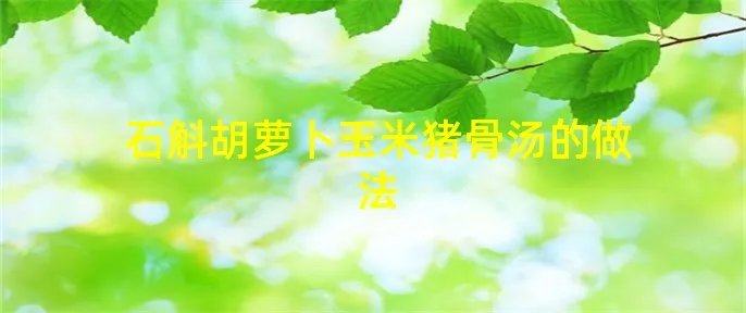 石斛胡萝卜玉米猪骨汤的做法