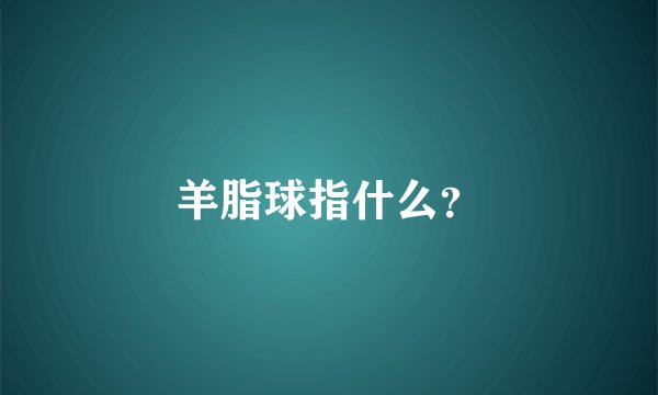 羊脂球指什么？