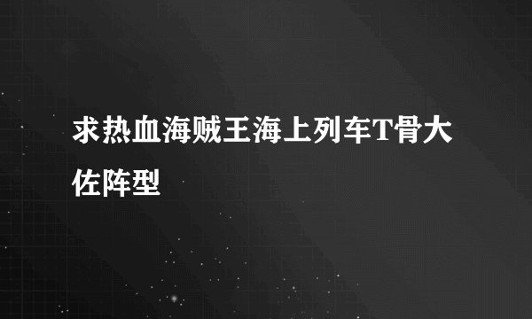 求热血海贼王海上列车T骨大佐阵型