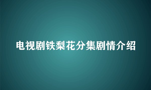 电视剧铁梨花分集剧情介绍