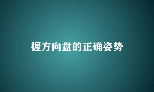 握方向盘的正确姿势