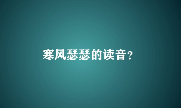 寒风瑟瑟的读音？