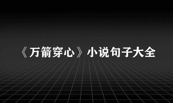 《万箭穿心》小说句子大全