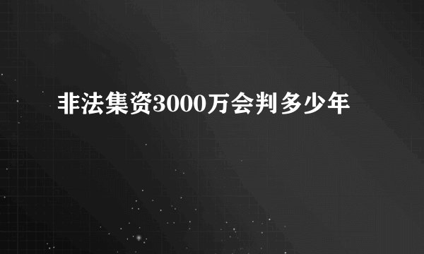 非法集资3000万会判多少年