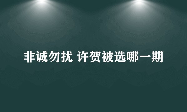 非诚勿扰 许贺被选哪一期