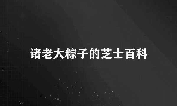 诸老大粽子的芝士百科