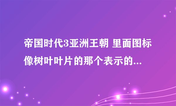 帝国时代3亚洲王朝 里面图标像树叶叶片的那个表示的是什么资源类型？有没有密码