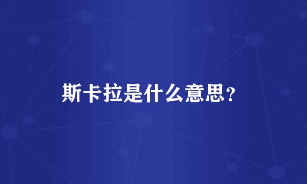 斯卡拉是什么意思？