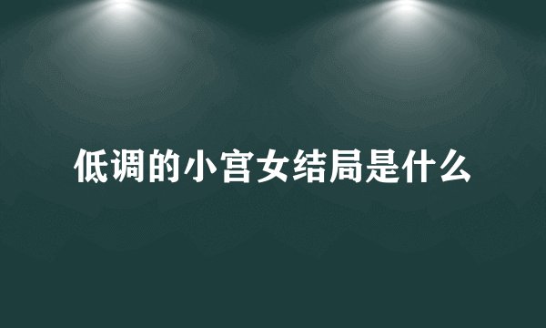 低调的小宫女结局是什么