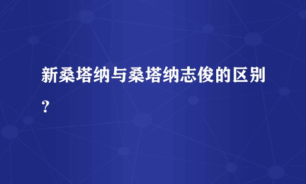 新桑塔纳与桑塔纳志俊的区别？
