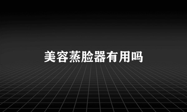 美容蒸脸器有用吗