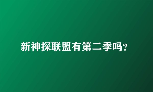 新神探联盟有第二季吗？