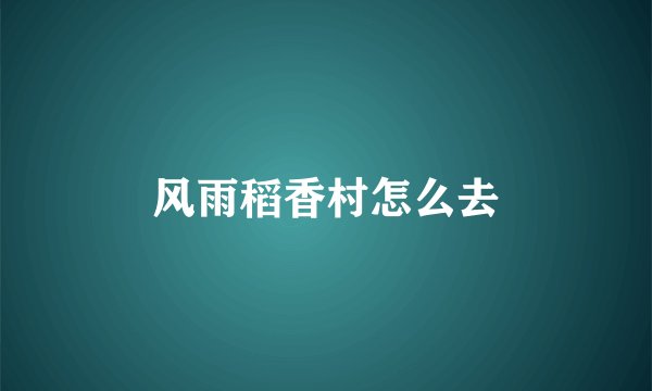 风雨稻香村怎么去