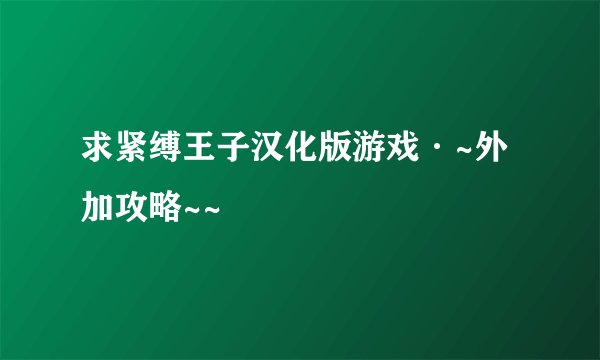 求紧缚王子汉化版游戏·~外加攻略~~