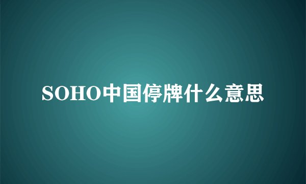 SOHO中国停牌什么意思