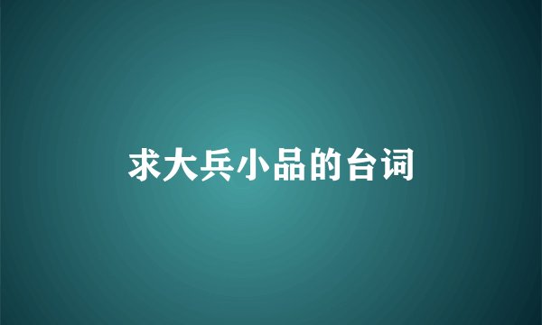 求大兵小品的台词