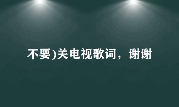 不要)关电视歌词，谢谢